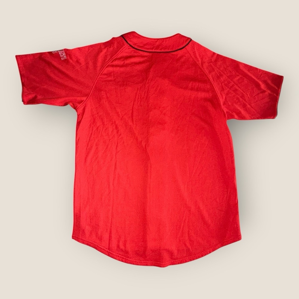 Cincinnati Reds MLB True Fan Red Button Front Baseball Jersey Men's Large - Picture 7 of 7